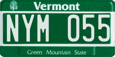 VT license plate NYM055