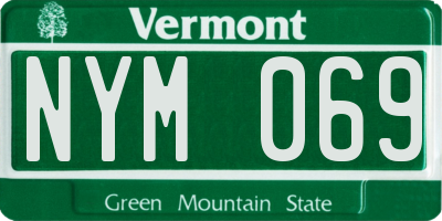 VT license plate NYM069