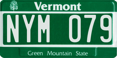 VT license plate NYM079