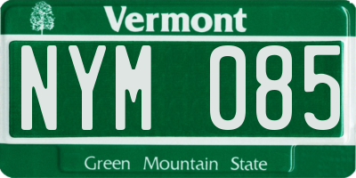 VT license plate NYM085