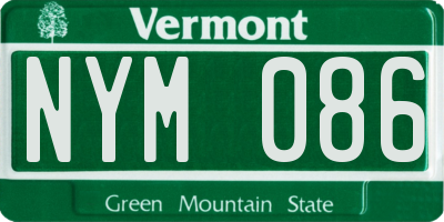 VT license plate NYM086