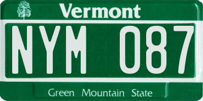 VT license plate NYM087