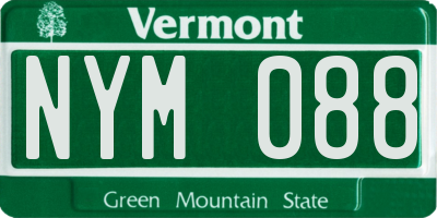 VT license plate NYM088