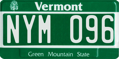 VT license plate NYM096
