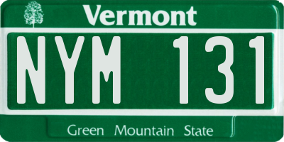 VT license plate NYM131
