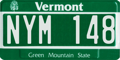 VT license plate NYM148