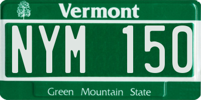 VT license plate NYM150