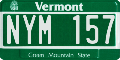 VT license plate NYM157