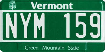 VT license plate NYM159