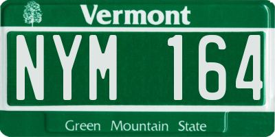 VT license plate NYM164