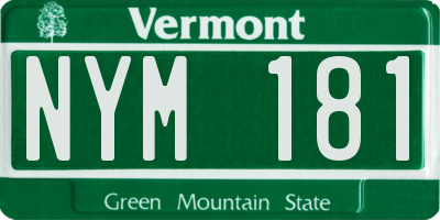 VT license plate NYM181