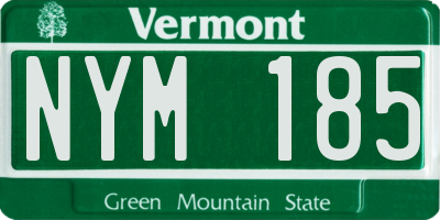 VT license plate NYM185