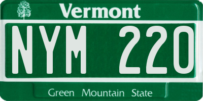 VT license plate NYM220