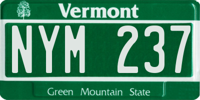 VT license plate NYM237