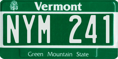 VT license plate NYM241