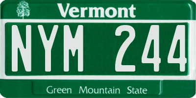 VT license plate NYM244
