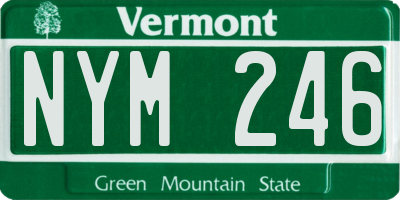 VT license plate NYM246
