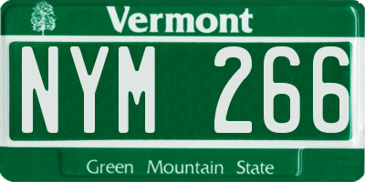 VT license plate NYM266
