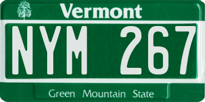 VT license plate NYM267