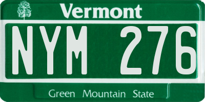 VT license plate NYM276