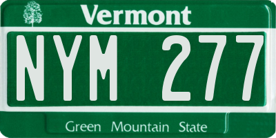 VT license plate NYM277