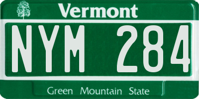 VT license plate NYM284