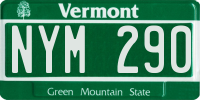VT license plate NYM290