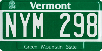 VT license plate NYM298