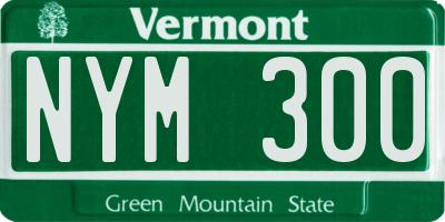 VT license plate NYM300