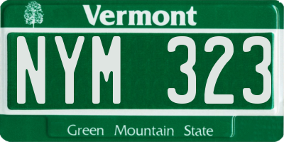 VT license plate NYM323