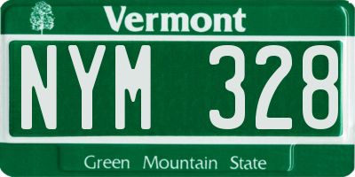 VT license plate NYM328