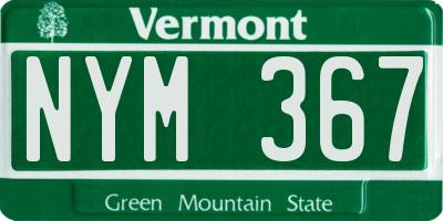 VT license plate NYM367