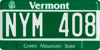 VT license plate NYM408