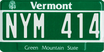 VT license plate NYM414