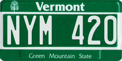 VT license plate NYM420