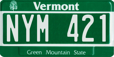 VT license plate NYM421