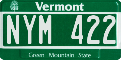 VT license plate NYM422