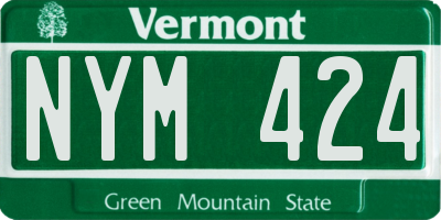 VT license plate NYM424