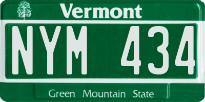 VT license plate NYM434