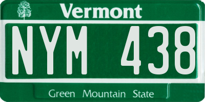 VT license plate NYM438