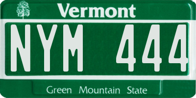 VT license plate NYM444