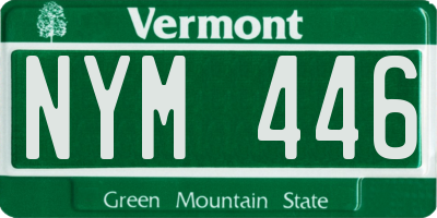 VT license plate NYM446