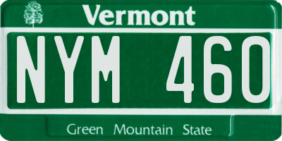 VT license plate NYM460