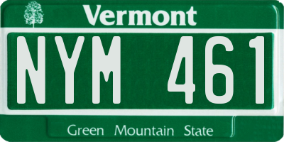 VT license plate NYM461