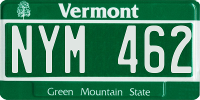 VT license plate NYM462