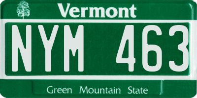 VT license plate NYM463