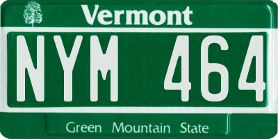 VT license plate NYM464