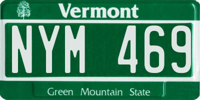 VT license plate NYM469