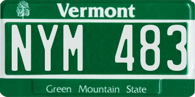 VT license plate NYM483