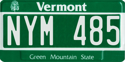 VT license plate NYM485